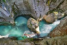 Deeply Cut into the Rock Stream of Soca, Slovenia-Stefan Sassenrath-Photographic Print