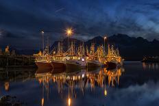 View to the Bay and the Fishing Village Reine, Lofoten-Stefan Sassenrath-Photographic Print