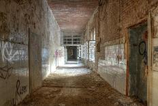 Corridor in an Abandoned Hospital in Beelitz-Stefan Schierle-Framed Photographic Print