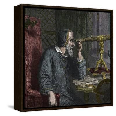 Galileo Galilei and His Telescope - Engraving 1864 Giclee Print