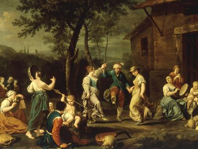 Peasants Dancing and Making Music in a Landscape