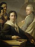 Self-Portrait of Painter with His Brother Agostino as He Is Painting Bernardino Nocchi's Portrait-Stefano Tofanelli-Giclee Print