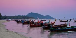 Thailand, Phuket, Rawai Beach, Longtail, Evening-Steffen Beuthan-Laminated Photographic Print