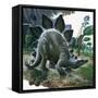 Stegosaurus-English School-Framed Stretched Canvas