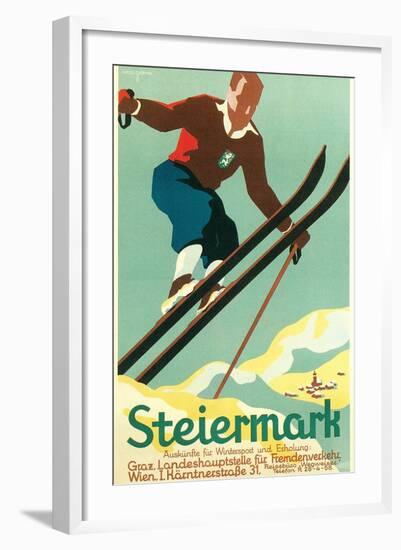 Steiermark Ski Poster-null-Framed Art Print