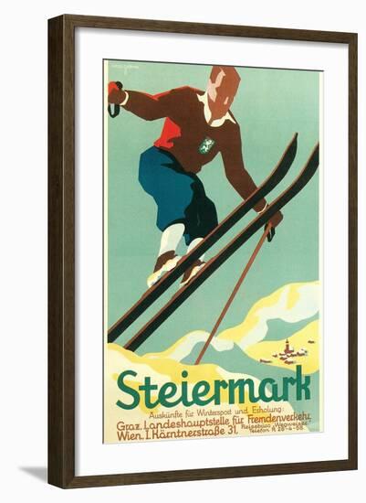 Steiermark Ski Poster-null-Framed Art Print