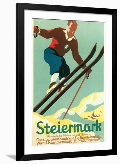 Steiermark Ski Poster-null-Framed Art Print