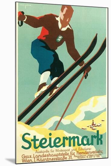 Steiermark Ski Poster-null-Mounted Art Print