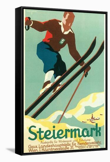 Steiermark Ski Poster-null-Framed Stretched Canvas