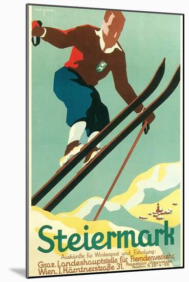 Steiermark Ski Poster-null-Mounted Art Print
