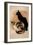 Steinlen, Two Cats-null-Framed Giclee Print