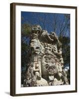 Stela D Dating From 736 Ad, Copan Archaeological Park, UNESCO World Heritage Site, Honduras-null-Framed Photographic Print