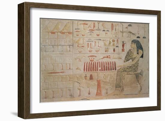 Stela of Princess Nefertiabet, from Giza, Old Kingdom, circa 2590-2565 BC (Painted Limestone)-null-Framed Giclee Print