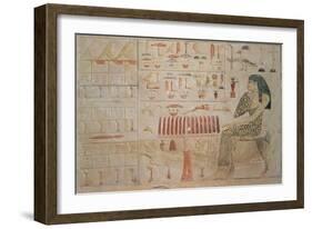 Stela of Princess Nefertiabet, from Giza, Old Kingdom, circa 2590-2565 BC (Painted Limestone)-null-Framed Giclee Print