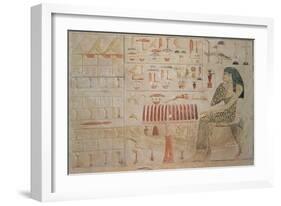 Stela of Princess Nefertiabet, from Giza, Old Kingdom, circa 2590-2565 BC (Painted Limestone)-null-Framed Giclee Print