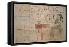 Stela of Princess Nefertiabet, from Giza, Old Kingdom, circa 2590-2565 BC (Painted Limestone)-null-Framed Stretched Canvas