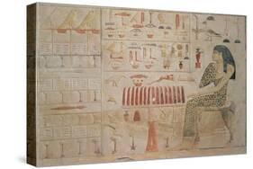 Stela of Princess Nefertiabet, from Giza, Old Kingdom, circa 2590-2565 BC (Painted Limestone)-null-Stretched Canvas