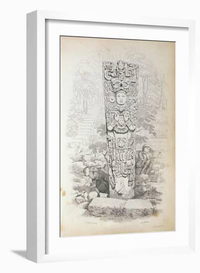 Stela P at Copan, Honduras-Frederick Catherwood-Framed Giclee Print