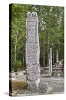 Stelae in Front of Structure 1, Calakmul Mayan Archaeological Site, Campeche, Mexico, North America-Richard Maschmeyer-Stretched Canvas