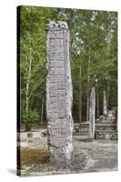 Stelae in Front of Structure 1, Calakmul Mayan Archaeological Site, Campeche, Mexico, North America-Richard Maschmeyer-Stretched Canvas