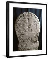 Stele Depicting Deceased's Journey on Wagon and Hero Suckling on Wild Beast, Fase Certosa-null-Framed Giclee Print