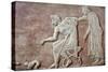 Stele Depicting Fight Between Dog and Cat, Relief from Kerameikos Necropolis in Athens, Greece-null-Stretched Canvas