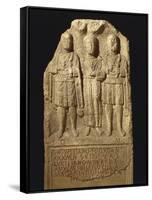 Stele of M. Cocceio Superiano Depicting a Woman Between Two Lares, Guarantors of Iustae Nuptiae-null-Framed Stretched Canvas