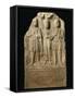 Stele of M. Cocceio Superiano Depicting Woman Between Two Lares-null-Framed Stretched Canvas