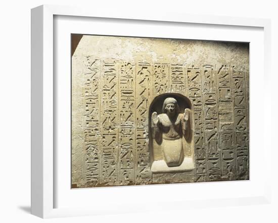 Stele of Royal Son Imiuret, in Honor of Sun God Ra, from Heliopolis-null-Framed Giclee Print