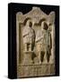 Stele of the Buccinator Aurelio Bitone with Shield and Horn-null-Stretched Canvas