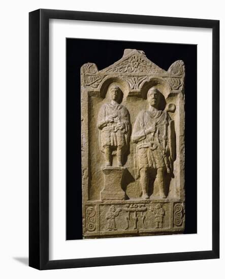 Stele of the Buccinator Aurelio Bitone with Shield and Horn-null-Framed Giclee Print