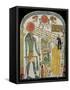 Stele of the Lady Taperet Before Re-Horakhty, circa 1000 BC (Stuccoed & Painted Wood)-null-Framed Stretched Canvas