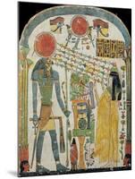 Stele of the Lady Taperet Before Re-Horakhty, circa 1000 BC (Stuccoed & Painted Wood)-null-Mounted Giclee Print