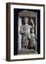 Stele with Aveta Holding Flower and Mirror-null-Framed Giclee Print