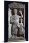 Stele with Aveta Holding Flower and Mirror-null-Mounted Giclee Print