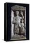 Stele with Aveta Holding Flower and Mirror-null-Framed Stretched Canvas