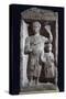 Stele with Aveta Holding Flower and Mirror-null-Stretched Canvas