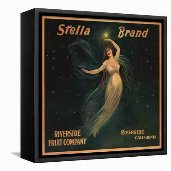 Stella Brand - Riverside, California - Citrus Crate Label-Lantern Press-Framed Stretched Canvas