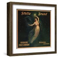 Stella Brand - Riverside, California - Citrus Crate Label-Lantern Press-Framed Art Print