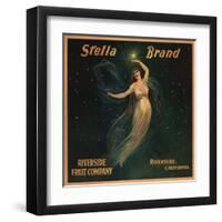 Stella Brand - Riverside, California - Citrus Crate Label-Lantern Press-Framed Art Print