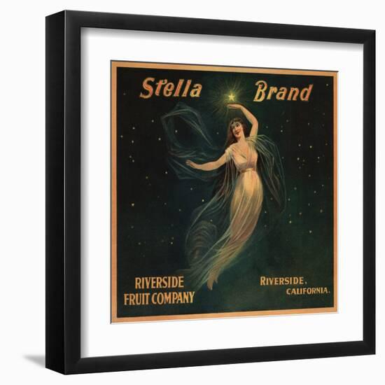 Stella Brand - Riverside, California - Citrus Crate Label-Lantern Press-Framed Art Print