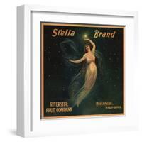 Stella Brand - Riverside, California - Citrus Crate Label-Lantern Press-Framed Art Print