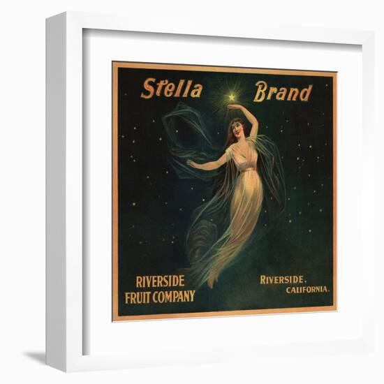 Stella Brand - Riverside, California - Citrus Crate Label-Lantern Press-Framed Art Print