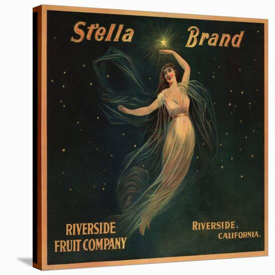 Stella Brand - Riverside, California - Citrus Crate Label-Lantern Press-Stretched Canvas