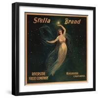 Stella Brand - Riverside, California - Citrus Crate Label-Lantern Press-Framed Art Print