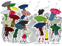 Umbrellas - Jack & Jill-Stella May DaCosta-Framed Giclee Print