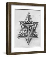 Stella Octangula, from "De Divina Proportione" by Luca Pacioli, Published 1509, Venice-Leonardo da Vinci-Framed Giclee Print