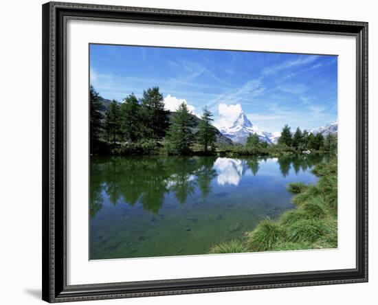 Stellisee and Matterhorn, 4478M, Valais, Swiss Alps, Switzerland-Hans Peter Merten-Framed Photographic Print