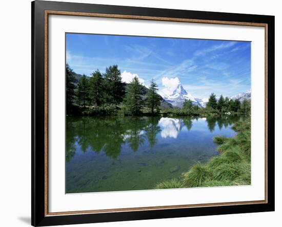 Stellisee and Matterhorn, 4478M, Valais, Swiss Alps, Switzerland-Hans Peter Merten-Framed Photographic Print