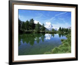 Stellisee and Matterhorn, 4478M, Valais, Swiss Alps, Switzerland-Hans Peter Merten-Framed Photographic Print
